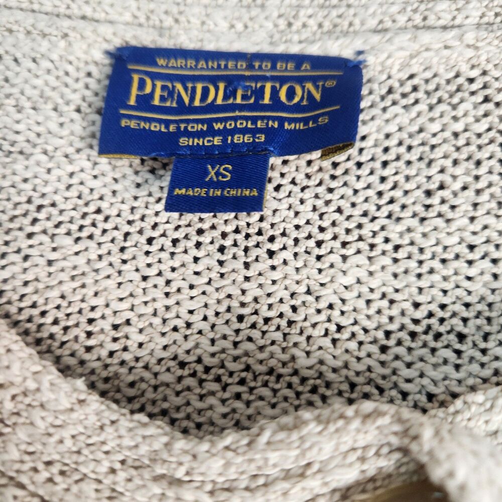 Pendelton Women's Beige Textured Cardigan Sweater Sz XS Preppy Retro Minimalist - Picture 3 of 7